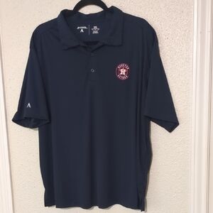 Antigua Houston Astros Blue Polo Shirt Short-Sleeve
